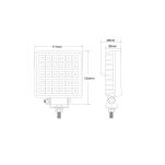 Lampa robocza 30x LED kwadrat z włącznikiem - 2