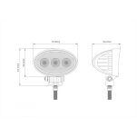 Lampa robocza LED 3xLED owalna flood - 2
