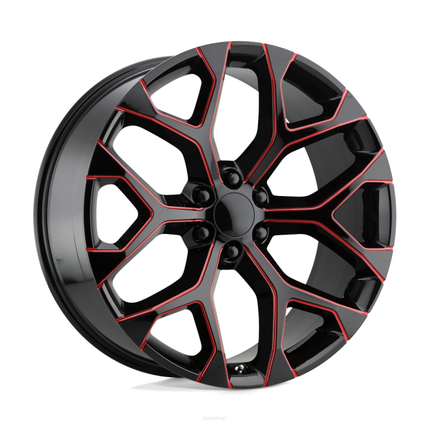 Felga aluminiowa PR176 Gloss Black Red Milled PERFORMANCE REPLICAS