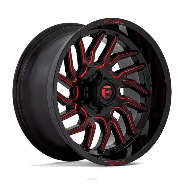 Felga aluminiowa D808 HURRICANE Gloss Black Milled Red Tint FUEL