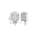 Lampa robocza 6x LED kwadrat Pro - 2