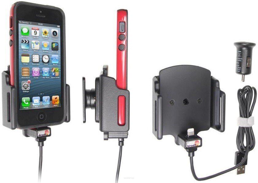 Uchwyt aktywny z kablem USB do Apple iPhone 5, iPhone 5C & iPhone 5S & iPhone SE  w futerale