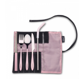 Zestaw sztućców turystycznych Urban Cutlery różowy Mizu