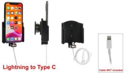 Uchwyt do Apple iPhone 11 Pro z możliwością wpięcia kabla lightning USB-C