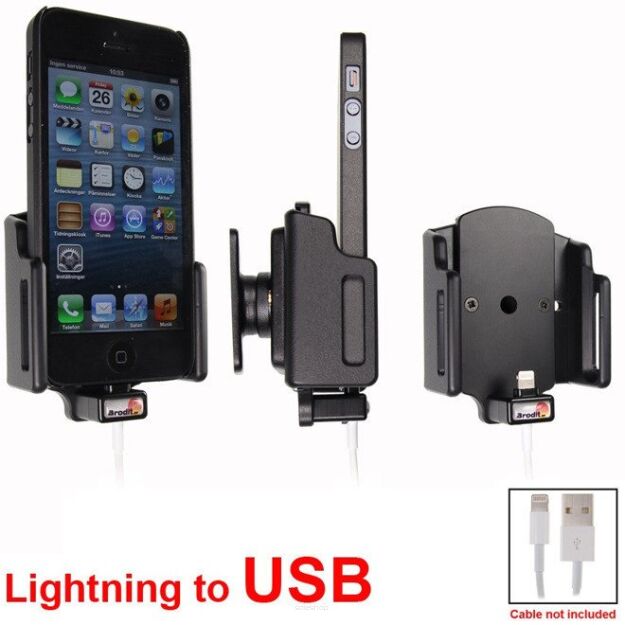 Uchwyt do Apple iPhone 5 & iPhone 5S & iPhone 5C & iPhone SE w futerale z możliwością wpięcia kabla lightning USB