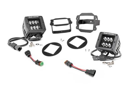Reflektory LED Przeciwmgielne Czarny Panel Rough Country (para) Wrangler JK 07-09