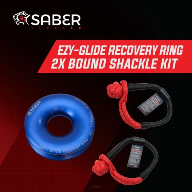 Saber Ezy-Glide Recovery Ring + Twin 20K Bound Soft Shackle Kit