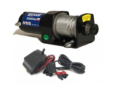 Husar Winch wyciągarka elektryczna ATV BST 2000LBS Lina stalowa 907kg UTV Quad PŁUG