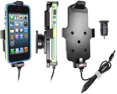Uchwyt aktywny z kablem USB do Apple iPhone 5, iPhone 5C & iPhone 5S & iPhone SE w futerale