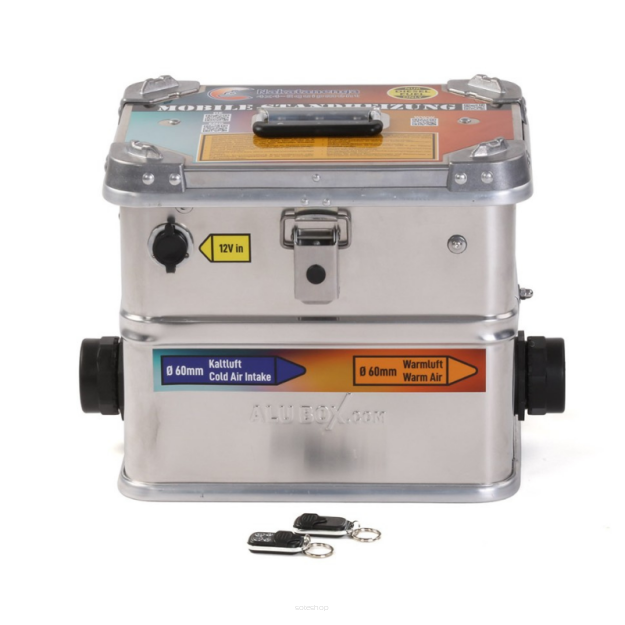 Przenośny system ogrzewania webasto w aluminiowej obudowie ze zbiornikiem paliwa