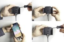 Uchwyt regulowany do Apple iPhone Xs w futerale lub obudowie z wbudowaną ładowarką samochodową do instalacji na stałe - 2