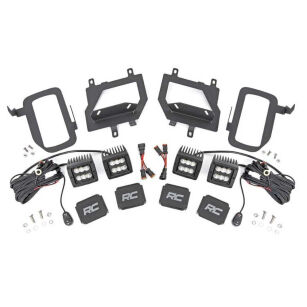 Podwójne lampy przeciwmgielne LED Flood Beam Rough Country Black Series