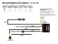 Wiązka do podłączenia pojedynczej lampy DEUTSCH DT - 4 PIN, 12V z włącznikiem - serii LAZER UTILITY, CARBON-6 - 3