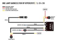 Wiązka do podłączenia pojedynczej lampy DEUTSCH DT - 4 PIN, 12V z włącznikiem - serii LAZER UTILITY, CARBON-6 - 4
