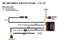 Wiązka do podłączenia pojedynczej lampy DEUTSCH DT - 4 PIN, 12V z włącznikiem - serii LAZER UTILITY, CARBON-6 - 2