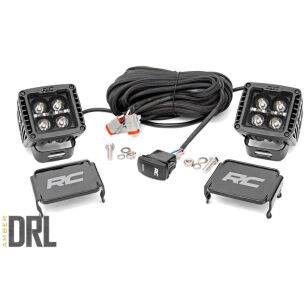 Lampy LED Para CREE 2" Kwadratowe Black Series DRL żółty Rough Country