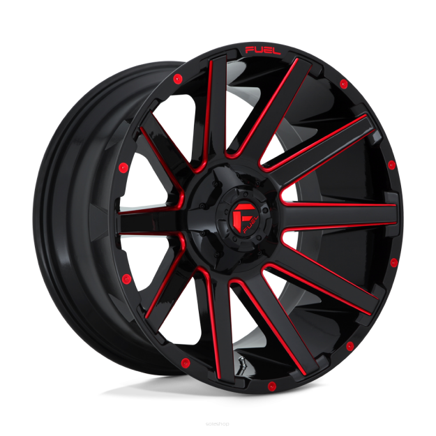 Felga aluminiowa D643 CONTRA Gloss Black Red Tinted Clear FUEL