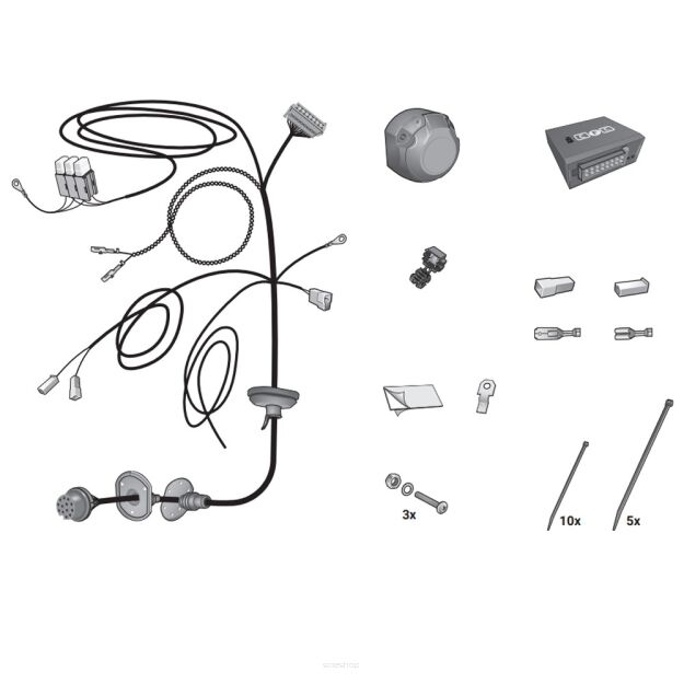 Wiązka przewodów do mocowania haka 13 PIN HAK-SYSTEM