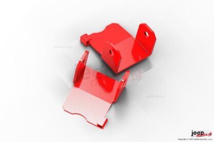Osłony mocowań dolnych wahaczy przednich, czerwone : Jeep Wrangler JK 2007-2017