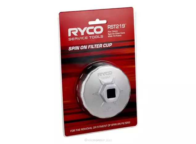 Fits 74mm spin on filter cans with 14 flutes