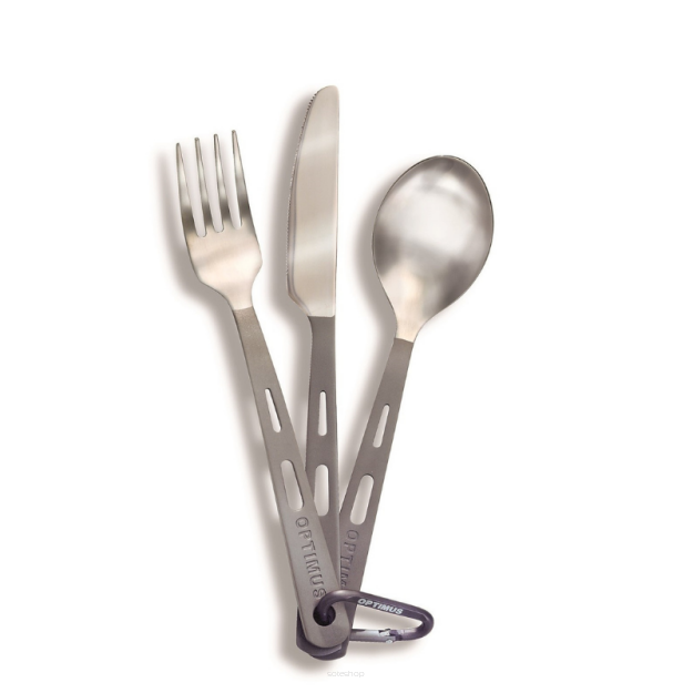Sztućce turystyczne z tytanu OPTIMUS Titanium 3 Piece Cutlery Set