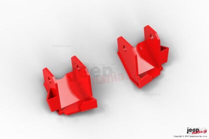 Osłony mocowań dolnych wahaczy tylnich, czerwone : Jeep Wrangler JK 2007-2017