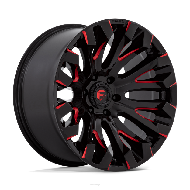 Felga aluminiowa D829 QUAKE Gloss Black Milled Red Tint FUEL
