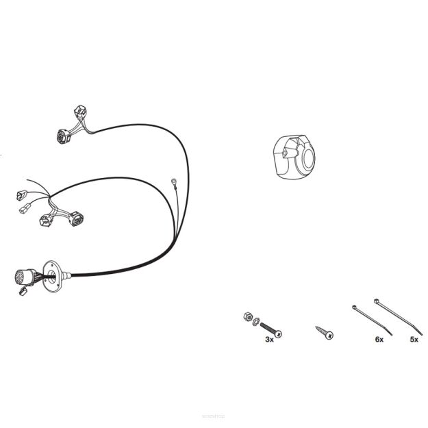 Wiązka przewodów do mocowania haka 13 PIN HAK-SYSTEM