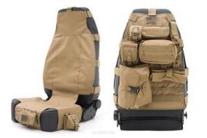 Pokrowiec beżowy na fotel przedni Smittybilt G.E.A.R. - Jeep Wrangler JK