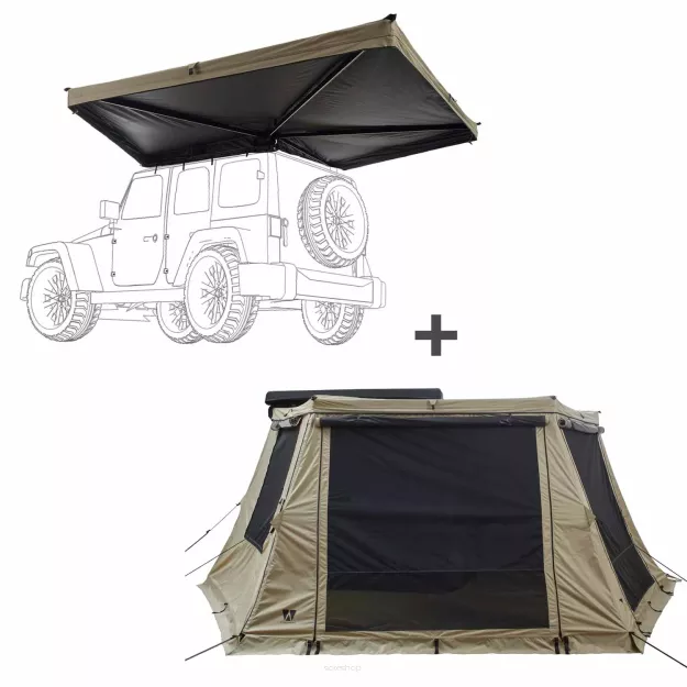 Markiza zadaszenie VICKYWOOD LIGHT LEAF 200 cm Lewa + ściany