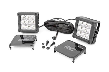 Reflektory Para LED CREE 4" Kwadratowe Chrome Series DRL Biały Rough Country
