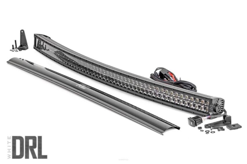 Listwa LED CREE 137cm Podwójna Zakrzywiona Czarny Panel DRL Biały Rough Country
