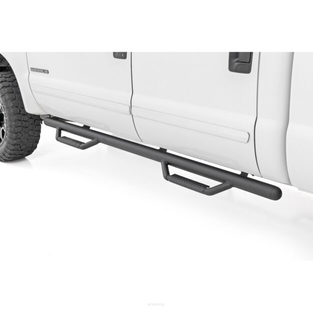 Progi, stopnie boczne czarne Rough Country Nerf Steps