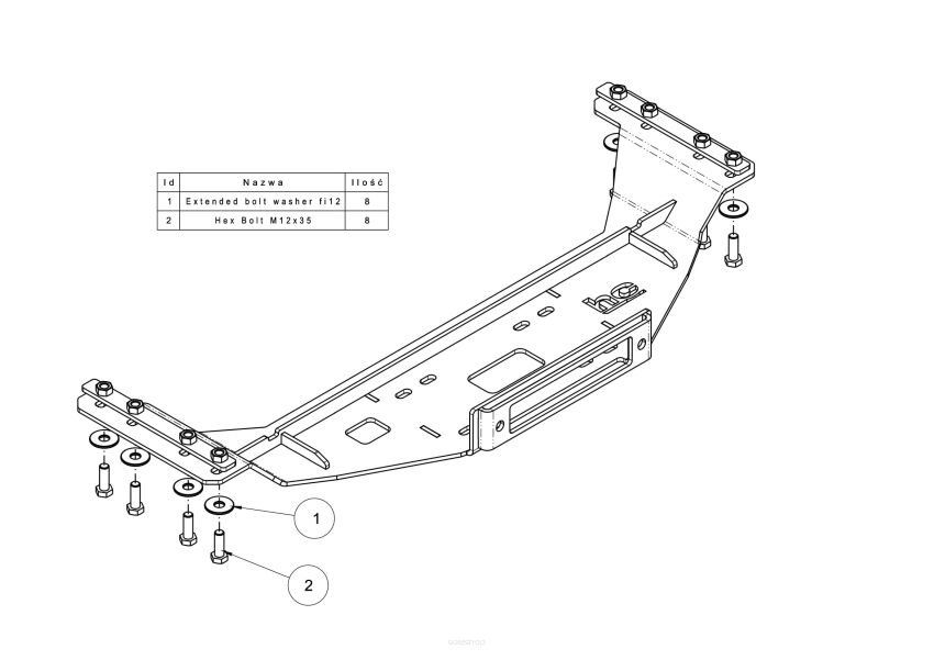 Mercedes Sprinter W 906 NCV3 2006-2013 płyta montażowa wyciągarki