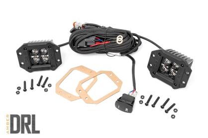 Wpuszczane Lampy LED 2" Black Series DRL Biały Rough Country