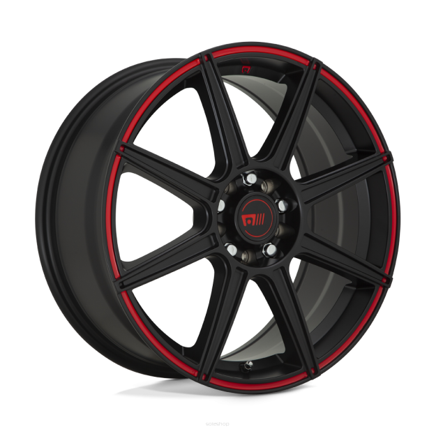 Felga aluminiowa MR142 CS8 Satin Black W/ Red Stripe MOTEGI RACING