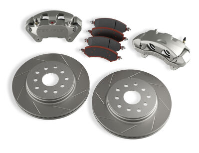 Przedni zestaw hamulcowy z nacinanymi tarczami Teraflex - Jeep Wrangler JK 07-18